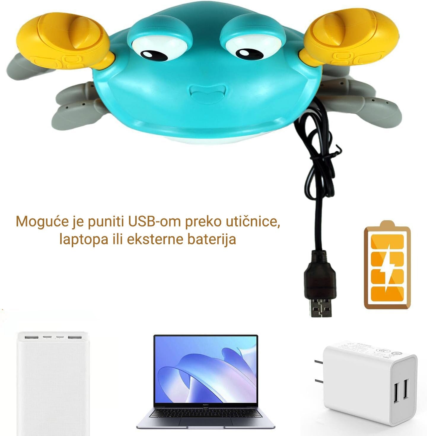 Interaktivna igračka kraba koja puzi sa USB-om